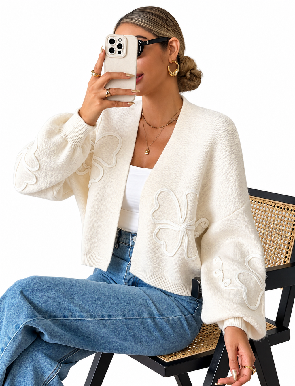 Siren Gaze Floral Knit Cardigan