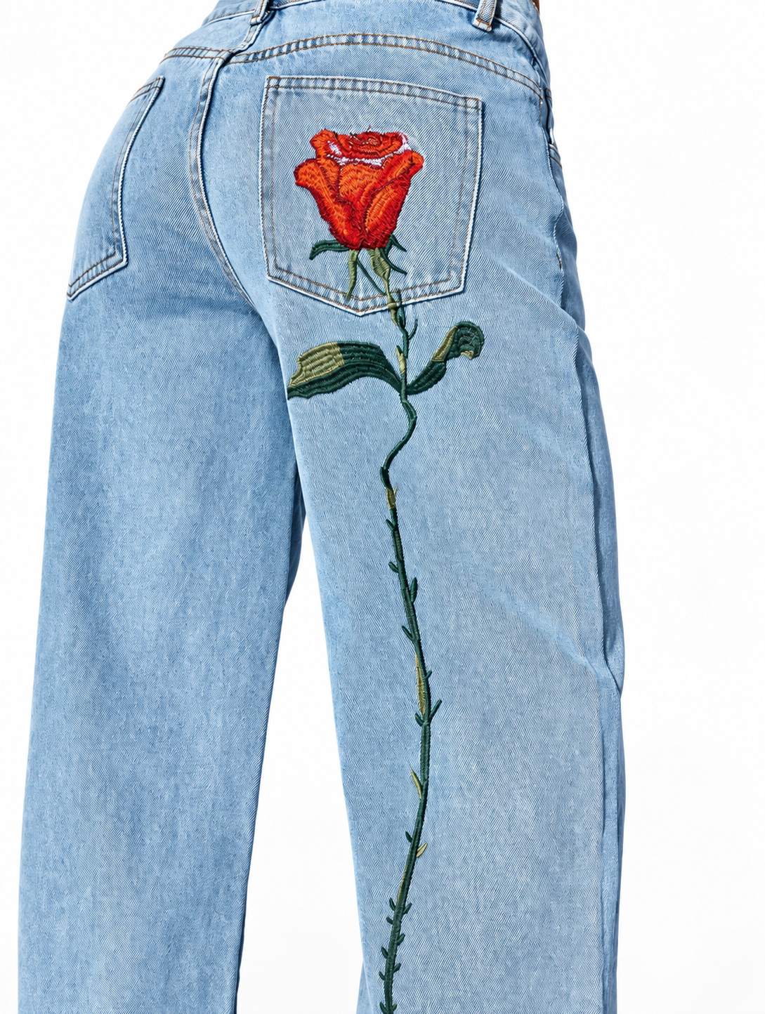 Slant Pocket Curved Jeans