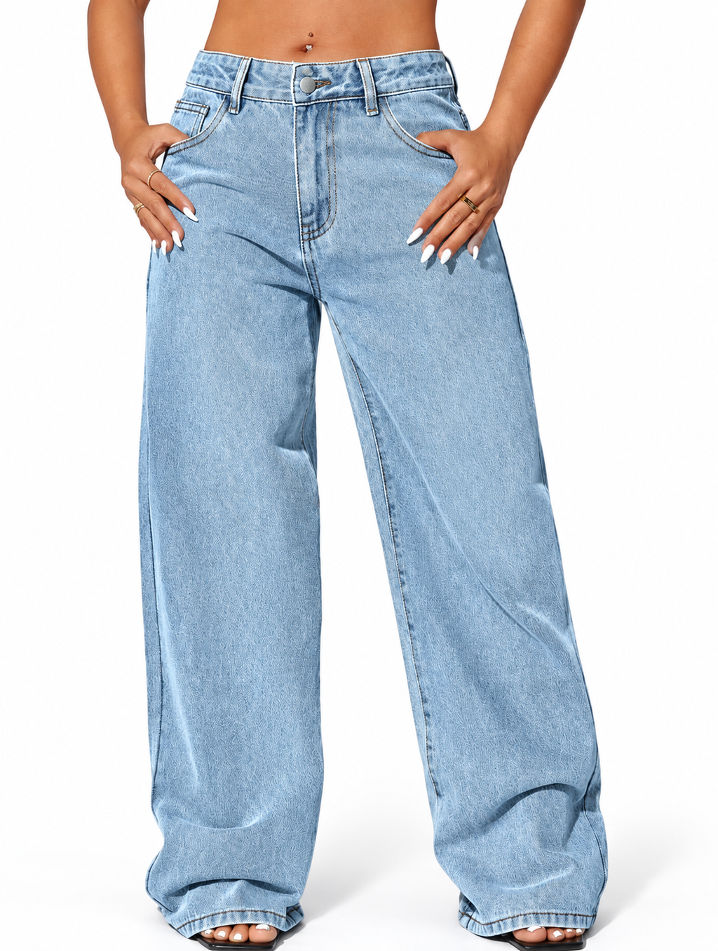 Slant Pocket Curved Jeans