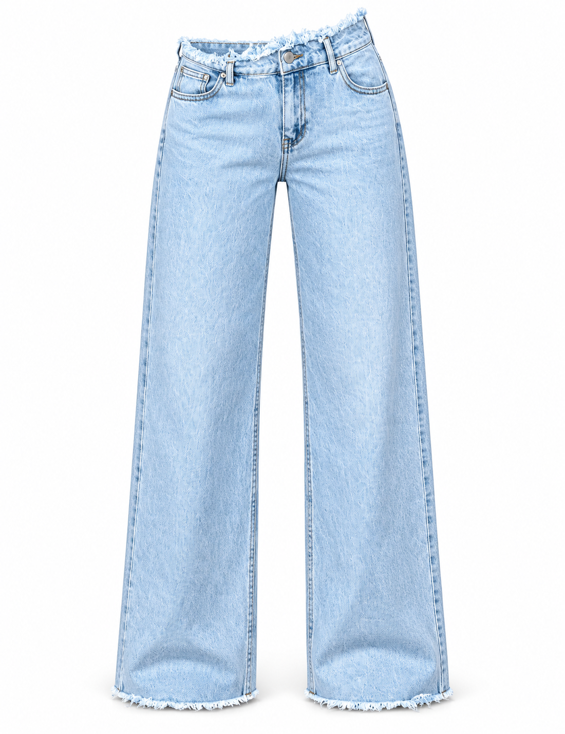 Frayed Wide Leg Jeans