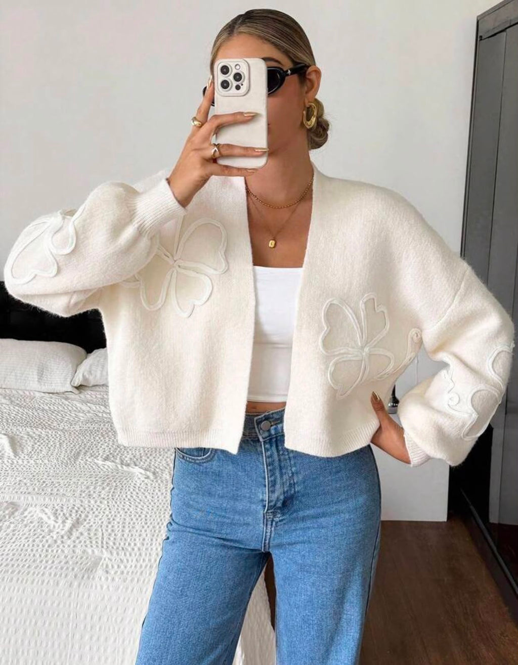 Siren Gaze Floral Knit Cardigan