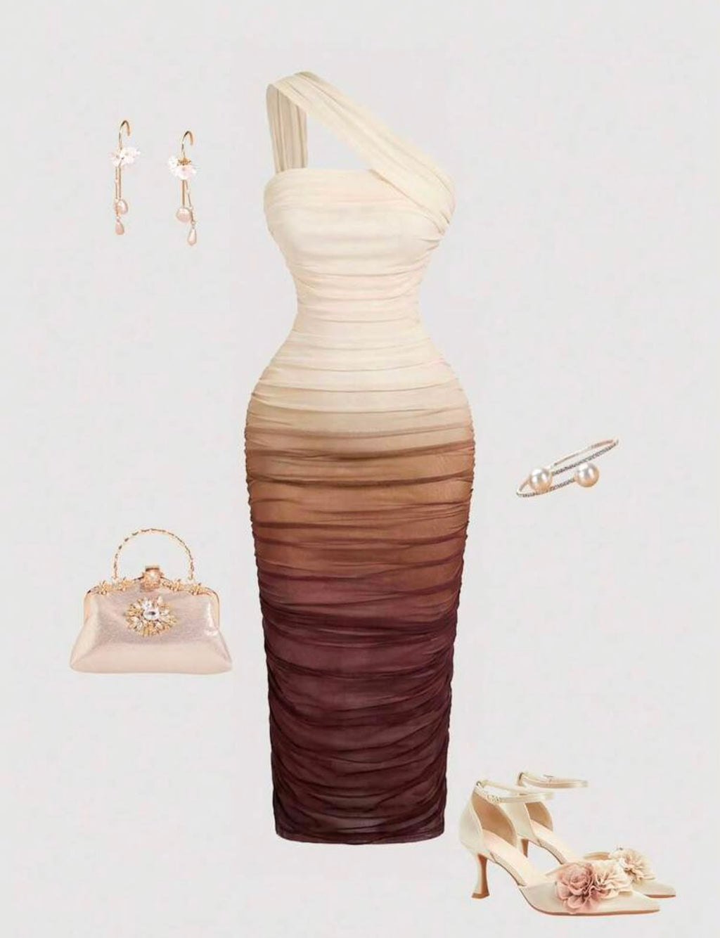 MOD One Shoulder Mesh Dress