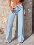 Frayed Wide Leg Jeans